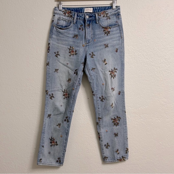 Driftwood 100% Cotton Floral Embroidered Gizelle Denim Jeans, Size 27 - Picture 2 of 5